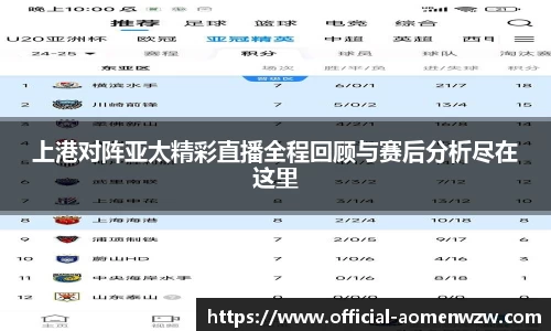 上港对阵亚太精彩直播全程回顾与赛后分析尽在这里